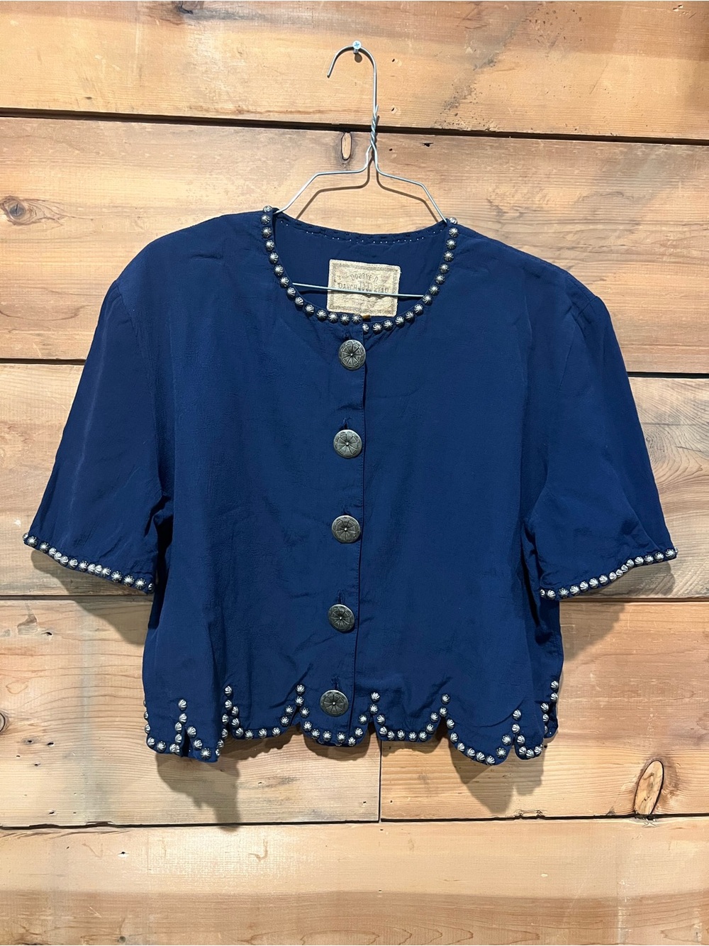 Vintage Double D Ranch Wear Studded Button Up Top
